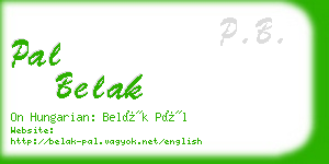 pal belak business card